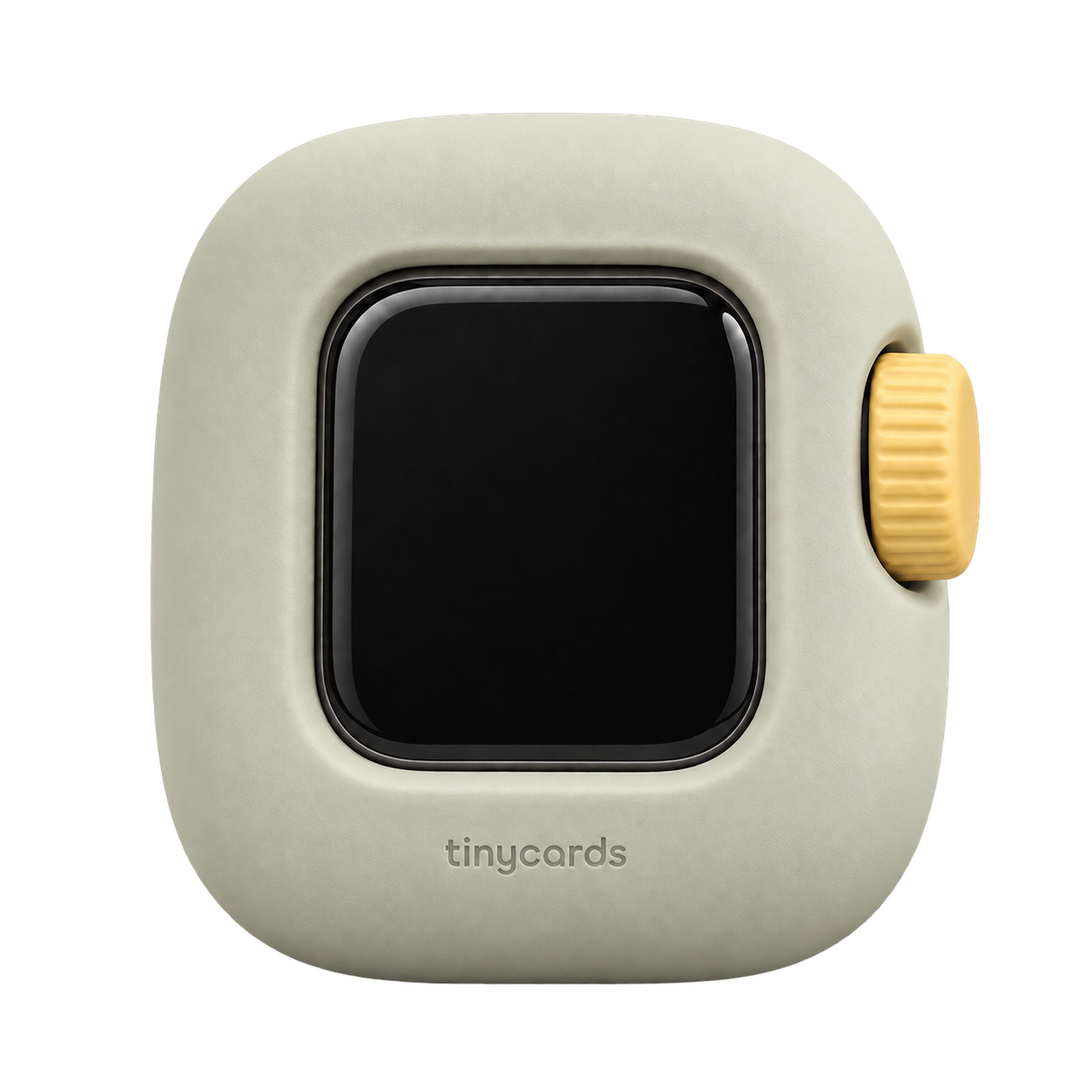 Pebble-shaped tinycards learning device with a yellow dial
